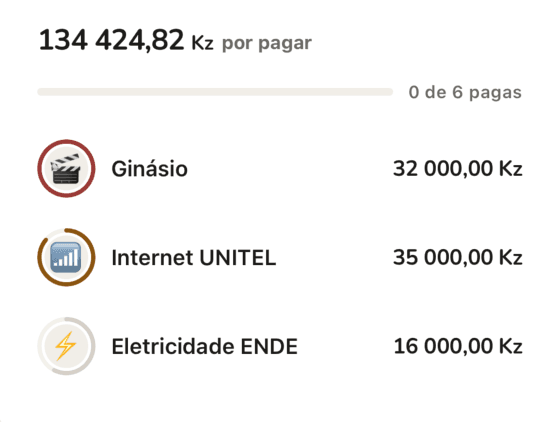 Contas do mês